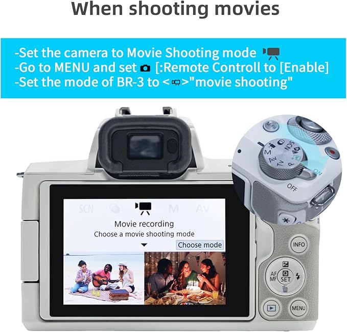 for Canon Rechargeable Wireless Shutter Release,Camera Remote Control with OLED Screen for Canon EOS RP, EOS R, R5, R6, M50, M50 II, 6D Mark II, 77D, 850D, 800D, Rebel T7i, T8i; Replaces BR-E1