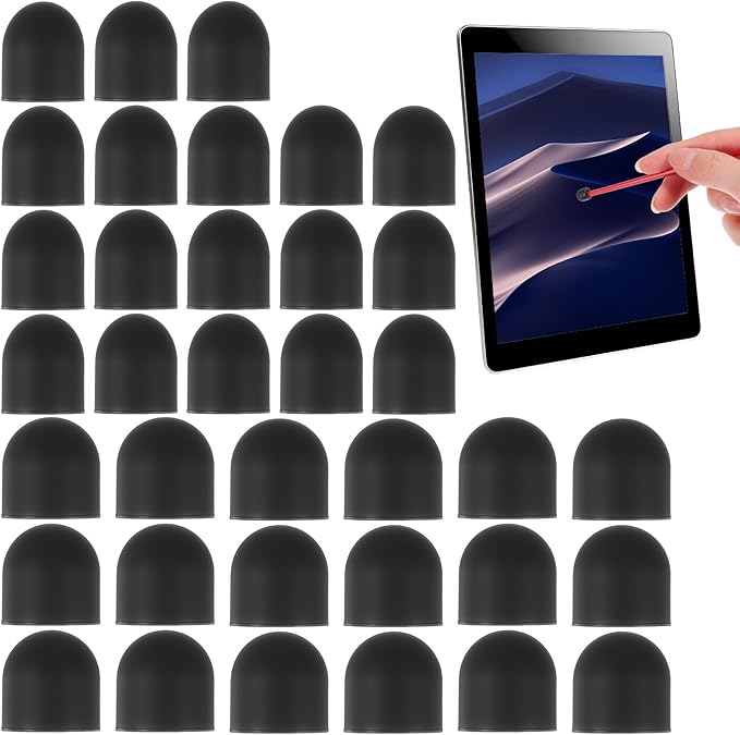 36Pcs Rubber Tips for Stylus Pens, 0.2'' & 0.28'' Universal Stylus Tips, Replacement Soft Nibs for Touch Screen Pen, High Sensitivity, No Scratches