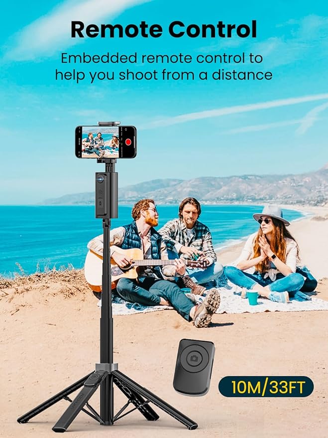 Face Tracking Tripod for iPhone,57'' Expandable Selfie Stick for iPhone,Phone Tripod for Android with Remote, No APP,Gesture Control,Content Creator Essentials for YouTube, Tiktok,Smart M3