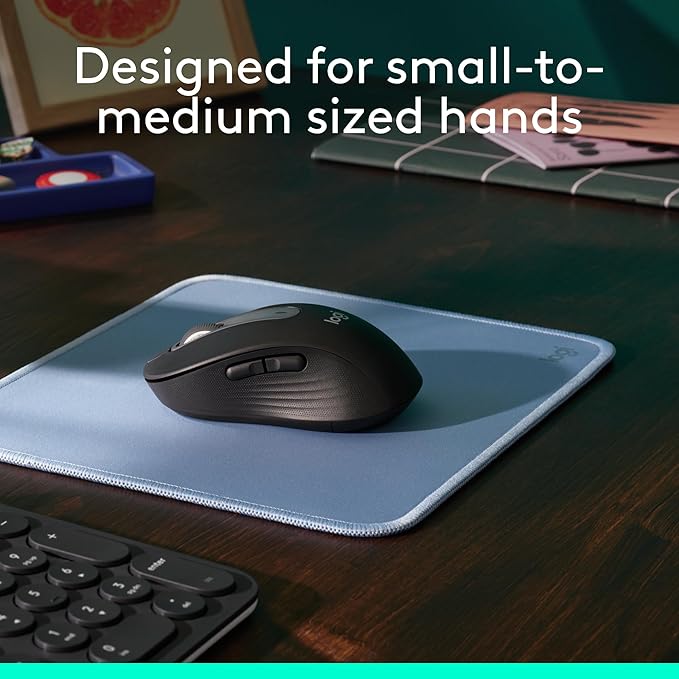 Logitech Wireless Mouse Signature M650 - Small to Medium Sized Hands, Right Handed, 2-Year Battery, Silent Clicks, Customizable Buttons, Bluetooth, PC/Mac?Chromebook - Black