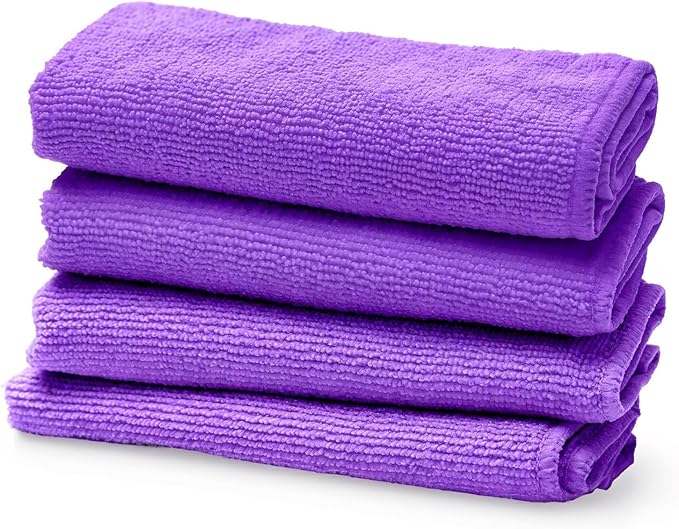 Screen Mom Screen Cleaner Purple Microfiber Cloths (4-Pack) - Microfiber Screens Cleaner Cloths, TV Cleaning Cloth for Electronic Cleaners, Laptop, Computer & Car Screens Cleaning Kit, TV Cleaners