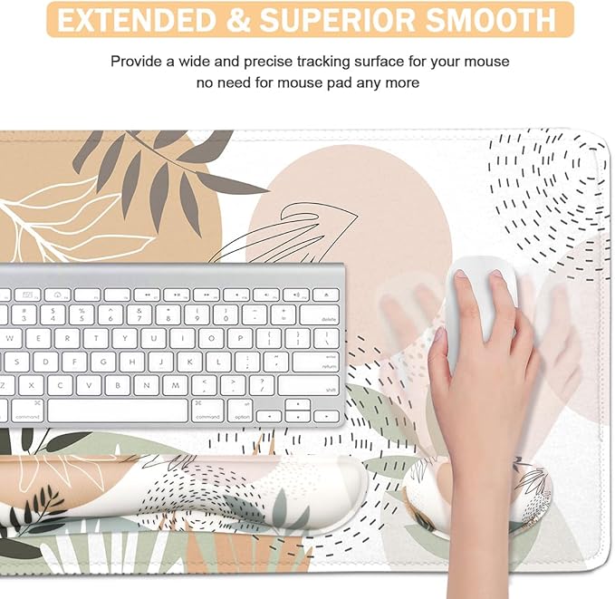 Large Mouse Pad Set,Extended Gaming Mouse Pad + Keyboard Wrist Rest Support - Minimalist