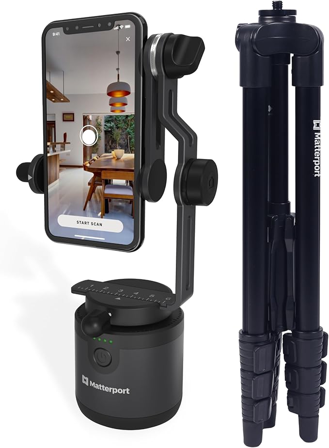 Matterport Axis Gimbal Stabilizer - Motorized Rotating Mount for Professional 3D Virtual Tour 360 Photo Scans with Portable and Foldable Tripod