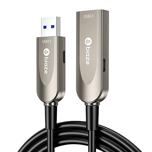 Active Optical USB 3.0 Extension Cable Fiber Optic Type A Male to Female USB Extension Cord USB Extender 5Gbps Data Transfer for Webcam, Gamera, USB Hub, Keyboard, Hard Drive, Printer(65ft)