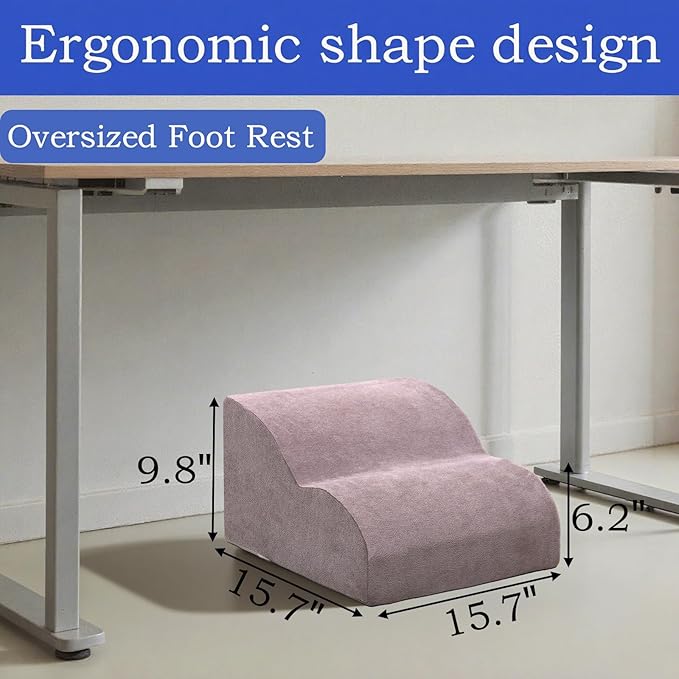 Foot Rest for Under Desk at Work.Multifunctional 3-Tier Foot Stool,with Washable Footrest.for Under Desk,Office Chair Gaming Chair & Sofa,Leg Elevation Pillow,Supports Posture-Light Grey