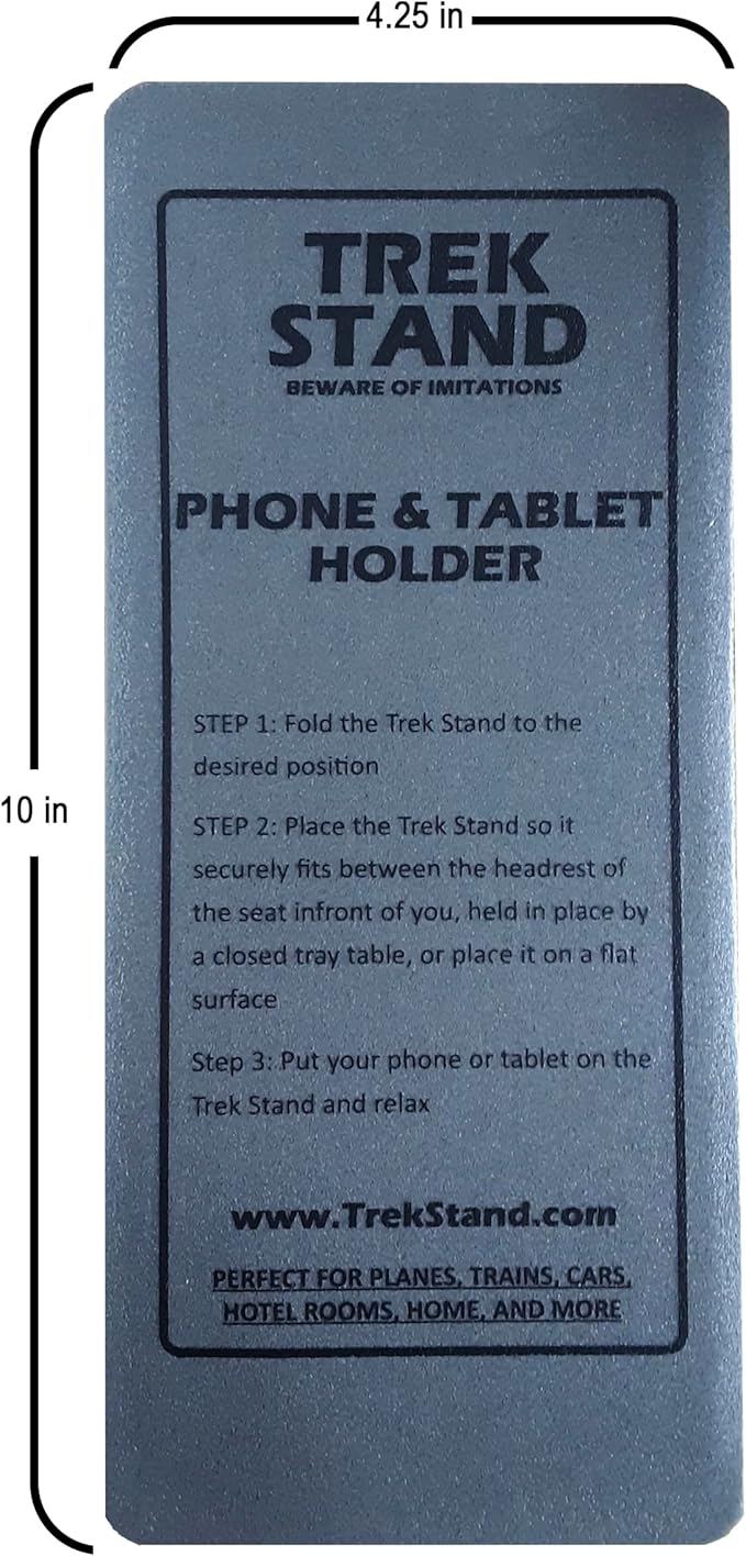 DTLgear Trek Stand Flexible Phone and Small Tablet Holder for Airplane, Office, Desk, Treadmill, Hotel, Kitchen, Plane Travel Essentials