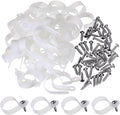 Hicarer 50 Pack R-Type Cable Clip Wire Clamp, Nylon Screw Mounting Cord Fastener Clips with 50 Pack Screws for Wire Management (White, 1 Inch)