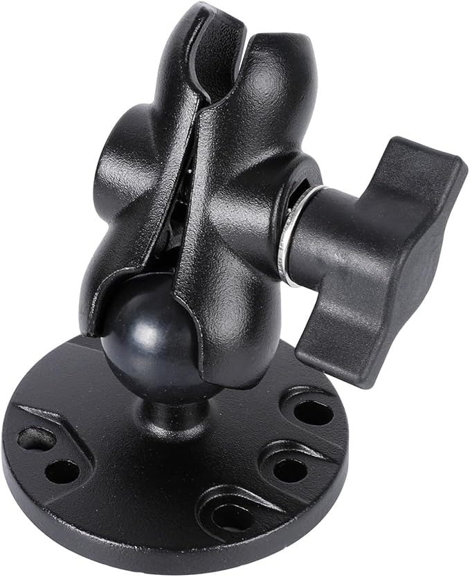 1" Ball Double Socket Arm with AMPS Hole Round Plate Base, Aluminum Alloy Arm&Drill Base, Compatible with RAM Mounts 1 Inch Ball Components, for Bike Car Motorcycle Phone Mount (3.15" Length)