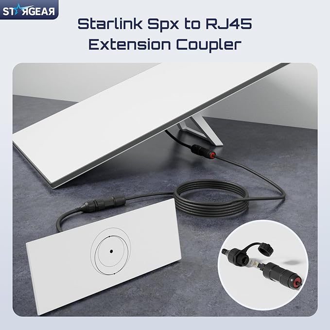 Starlink Ethernet Adapter for Gen 3/Mini, Waterproof Starlink Cable RJ45 Coupler Starlink Mini Ethernet Cable Extension