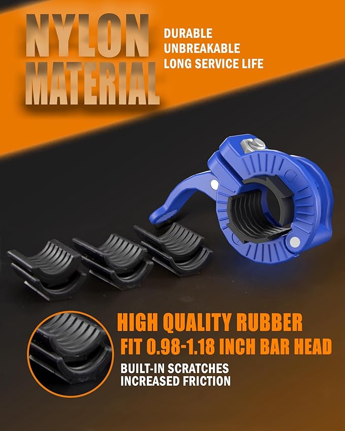 MAXRICH Barbell Clamp 1 inch Multiple Sizes & Adjustable Weight Clips for Quick Release Barbell Collars