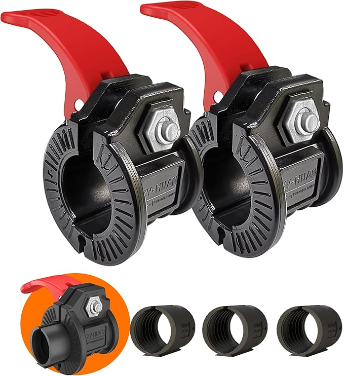 Barbell Clips 1 Inch Quick Release Weight Clamps 0.9-1.18inch Multi-Size Adjustable Olympic Clamps for Bars
