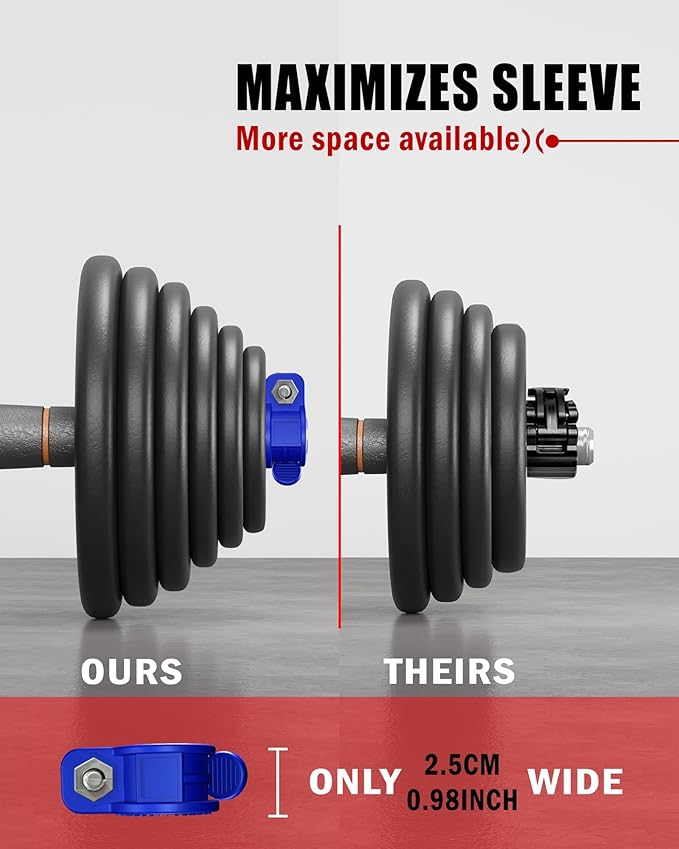 Mini Barbell Clips 1 inch I Multi-Size Adjustable Barbell Collar I 1 inch Barbell ClampsIQuick Release Weight Clips Pair of Locking for Dumbbell Bar