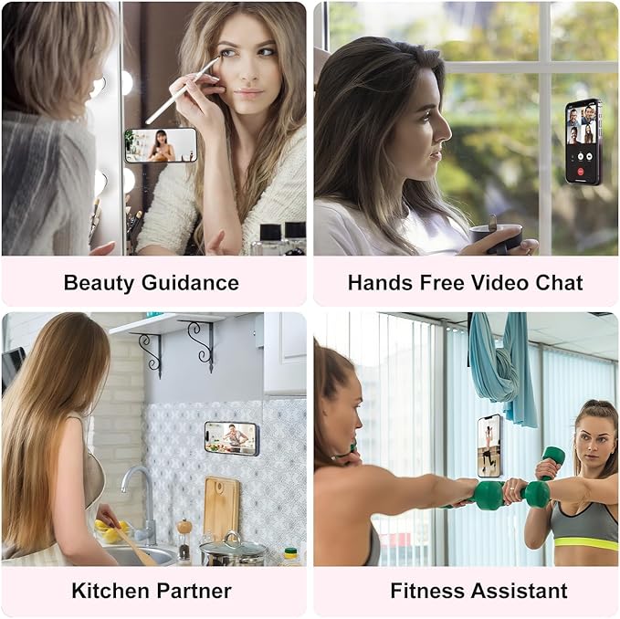 2PCS Silicone Suction Phone Case Mount,Non Slip Suction Cup, Hands-Free Phone Accessories Holder for Selfies and Videos,Silicone Adhesive Stand Sticky for iPhone Baby Blue