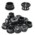 50 Pcs Cable Grommet, Snap Bushing 5/8" (16 mm) Mounting Diameter, Flexible Petal-Shaped Buckle Round Nylon Desk Grommet for Wires Through Countertop Cord Organizer and Protection, Black
