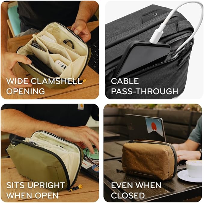 Peak Design Tech Pouch, Eclipse, Electronics Organizer for Travel or Everyday Carry, Origami-Style Storage, Cable Pass-Through, Weatherproof Recycled Nylon, Gear Carry Bag for Men and Women