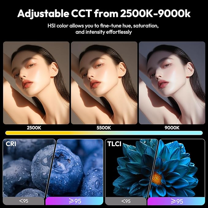ULANZI LE20 RGB Video Light, 20W Pocket Camera Light, 2500-9000K CRI 95+ 20 Scene 360° Full Color Portable Photography Video Lighting Mini LED Fill Light for YouTube, TikTok, 5000mAh Rechargeable