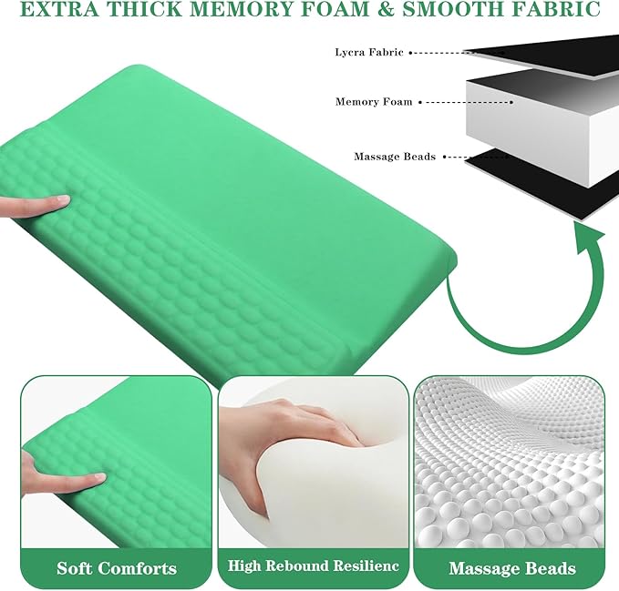 Computer Keyboard Stand Pad with Wrist Rest, Ergonomic Comfy Tilted Keyboard Stand Riser Holder Pad for Office Home (Green)
