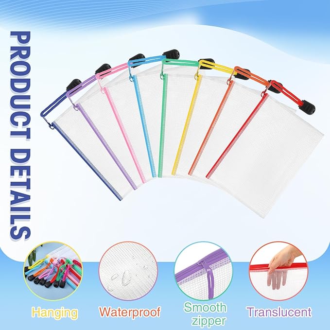 Jetec 32 Pcs Mesh Zipper Bags Toy Storage Bikini Organizer Bag Bolsas Para Guardar Trajes De Baño Waterproof Zipper Reusable Pouch Puzzle Multipurpose for Storage Office(Cute Color,5.1 x 4.1 Inch)