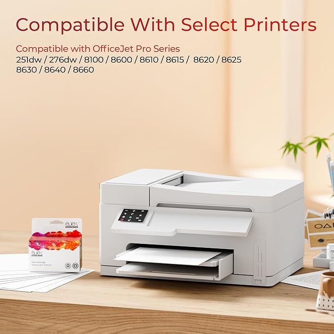 ejet 950XL and 951XL Ink Cartridges Combo Pack Compatible for HP 950 951 Ink Cartridges Combo Pack Use for OfficeJet Pro 8600 8610 8615 8620 8625 8100 8630 8660 276DW 251DW, Black Cyan Magenta Yellow