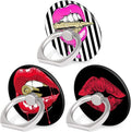 Bonoma Phone Ring Stand, 3 Pack Lips 360 Degree Rotation Finger Grip Stand Holder Compatible with Smartphones and Tablets