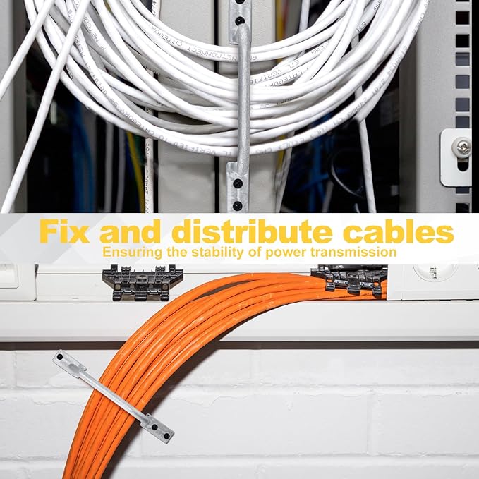 50 Pcs Distribution Rings Aluminum D Ring for Sorting Out Electric Cables, Cable Management, for Commercial and Residential Use, Silver(5 Inch)