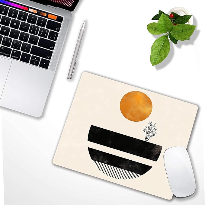 Aesthetic Art Magic Boho Custom Mouse Pad with Non-Slip Rubber, Small Square Design for Wireless Laptop & Computer Mouse Pads for Desk, 9.5 x 7.9 inch Smooth Surface for Gaming & Office