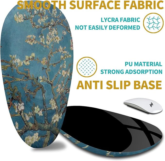 Hokafenle Ergonomic Mouse Pad Wrist Support with Stepped-Wedge Design, Wrist Rest Pain Relief Mousepad Filled with Memory Foam, Carpal Tunnel Mousepad for Wireless Mouse(12x8 inch, Apricot Blossom)