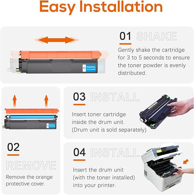 TN229XL TN229 Toner Cartridge High Yield Replacement for Brother TN229 TN229XL Toner Compatible with Brother MFC-L3780CDW MFC-L3720CDW HL-L3280CDW HL-L3220CDW HL-L3300CDW HL-L3295CDW Printer