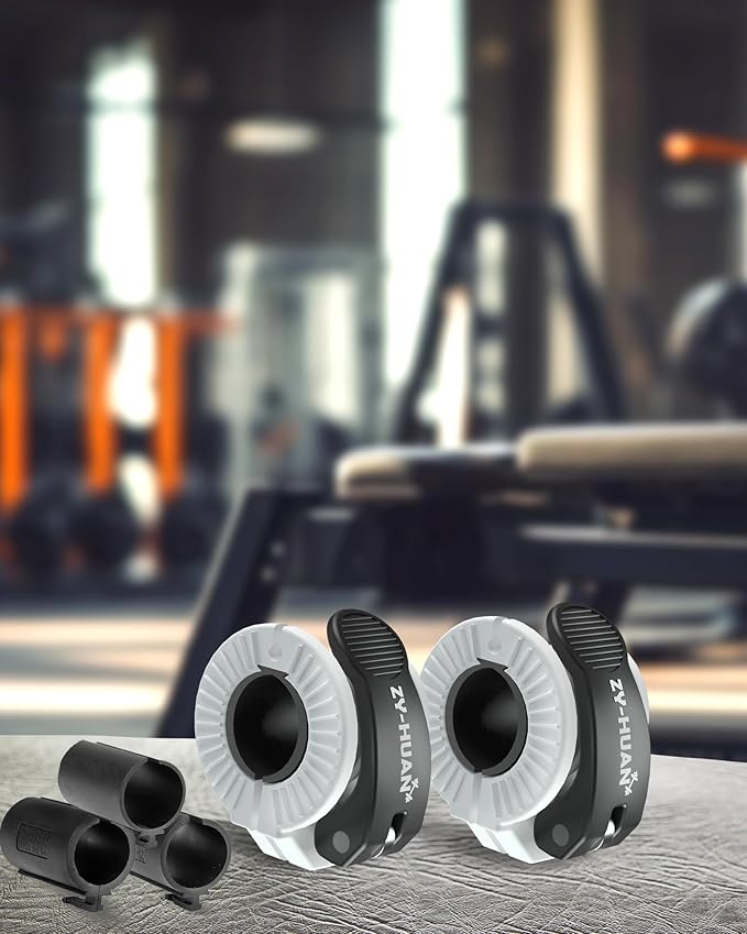 Pro Barbell Clips 1 inch Barbell Clamps 0.9-1.18inch Quick Release Weight Clips for Bars Multi-Size Adjustable Olympic Barbell Clamps