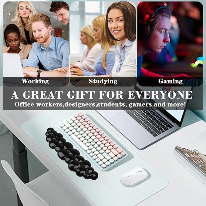 Gel Cloud Keyboard Wrist Rest, Cute Wrist Support and Arm Support Keyboard Rest for Keyboard Typing Pain Relief，Suitable for Office/Computer/Laptop/Gaming（Keyboard Wrist Rest Black ）