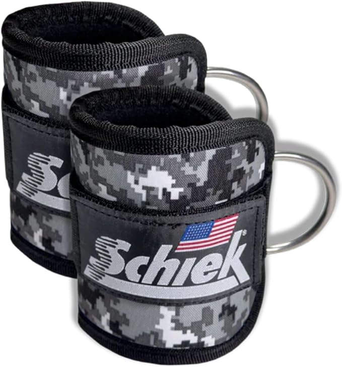 Schiek Sports 1707 Ankle Cuffs - Ideal for Glute Kickbacks and Cable Machine Workouts - Durable and Built To Last