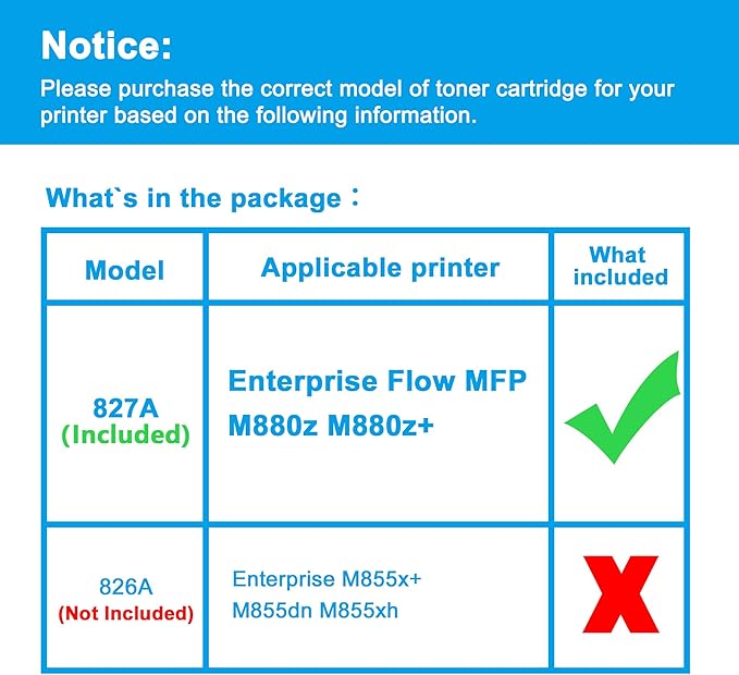 LCL 827A Toner Cartridge Replacement for HP 827A CF300A CF301A CF302A CF303A for MFP M880z M880z+ Printer (4-Pack KCMY)