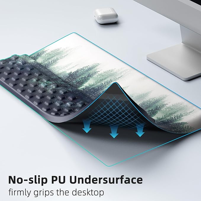 Ospelelf Keyboard Wrist Rest Pad, Comfy Ergonomic Keyboard Stand Holder, Office Desk Accessories, Work from Home Essentials, Green Forest Pattern