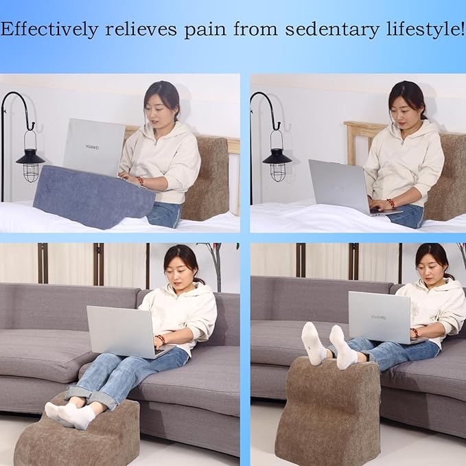 Foot Rest for Under Desk at Work.Multifunctional 3-Tier Foot Stool,with Washable Footrest.for Under Desk,Office Chair Gaming Chair & Sofa,Leg Elevation Pillow,Supports Posture-Brown