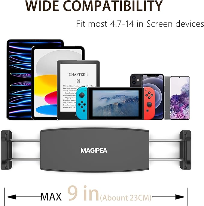 Tablet Floor Stand & Kindle Holder, Overhead Bed Reading Stand with 360° Rotatable Clamp and Height Adjustable Flexible Long Arm, Compatible with Kindle, iPad mini/Air/Pro, and 4.7-14 Inch Devices