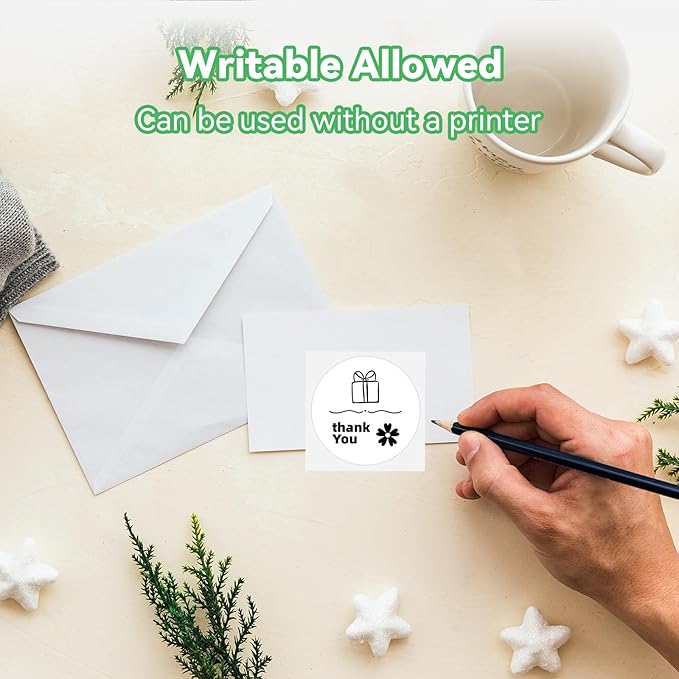 2'' White Round Thermal Labels, 750pcs Circle Thermal Printer Label, Multi-Purpose for DIY Logo Design, Name/Price Tag, Address, QR Code, 750 Labels/Roll