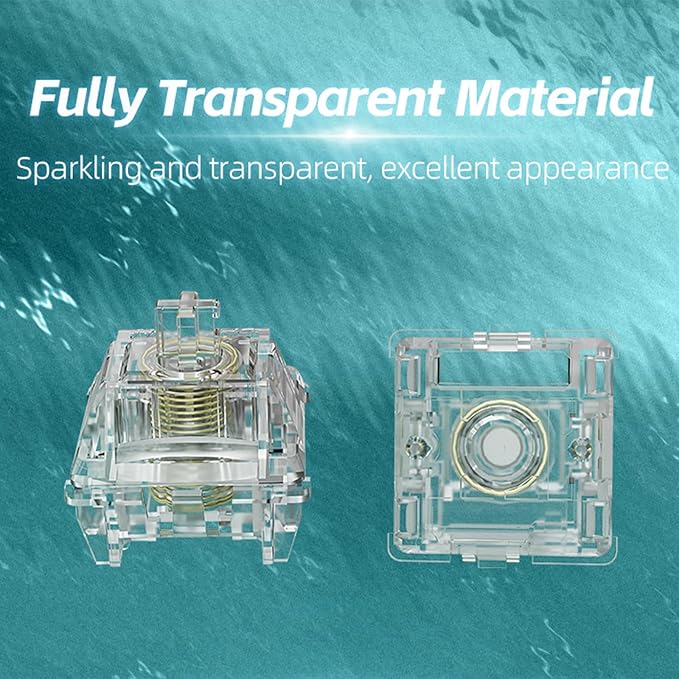 GATERON Magnetic Jade Max Keyboard Switches, Linear Factory Pre-lubed Fully Transparent Gold-Plated Spring Permanent Magnet Freely Setting Pre-Travel Key Switches for Magnetic Gaming Keyboard(70PCS)