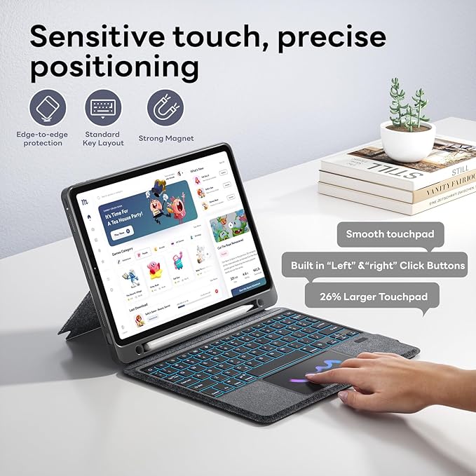 Combo Keyboard Case with Trackpad for ipad Air 11-inch (M2) 2024 & iPad Pro 11 inch (1st/2nd/3rd/4th Generation), Detachable Backlit Keyboard with Kickstand, Multi-Mode, For 10.9”iPad Air 4th/5th Gen