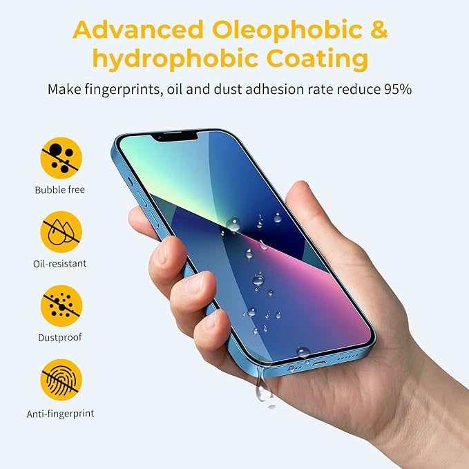 UNBREAKcable Shatterproof Tempered Glass Screen Protector for iPhone 13 Mini [3-Pack] [99.99% HD Clear] [Easy Installation Frame] [9H Hardness] [Bubble Free] for Apple 13 Mini 5.4''