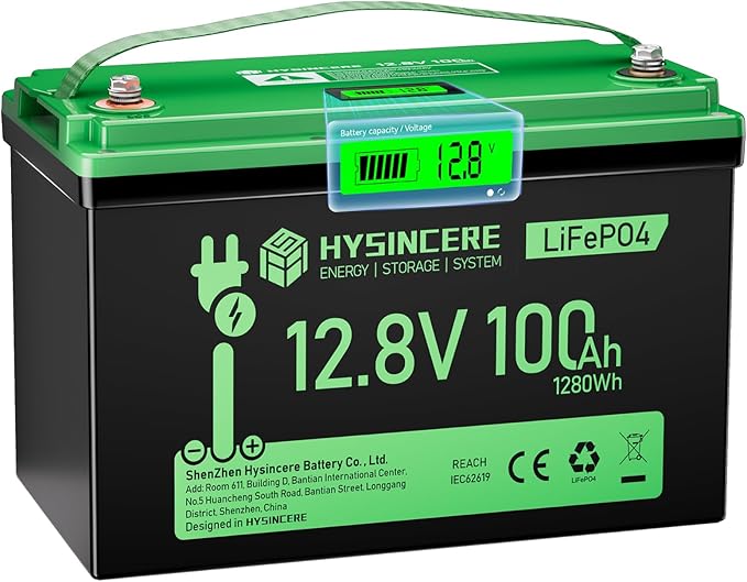 12V 100Ah LiFePO4 Battery BCI Group 31 Lithium Battery, Deep Cycle Battery with 100A BMS, 1280Wh Energy, Up to 15000 Cycles & 10-Year Lifespan for Trailer RV, Marine, Home Energy System
