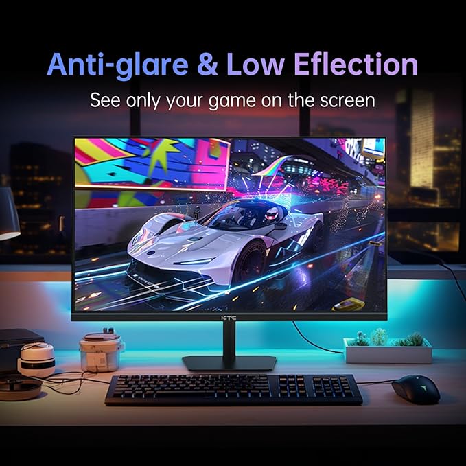 KTC 24.5'' Gaming Monitor 180Hz FHD,Fast IPS 1080P 1 ms, 128% sRGB HDR10,Freesync HDMI x 2 /DP x 1 VESA Tilt Adjustable Xbox PS5 Switch (HDMI Cable Included)