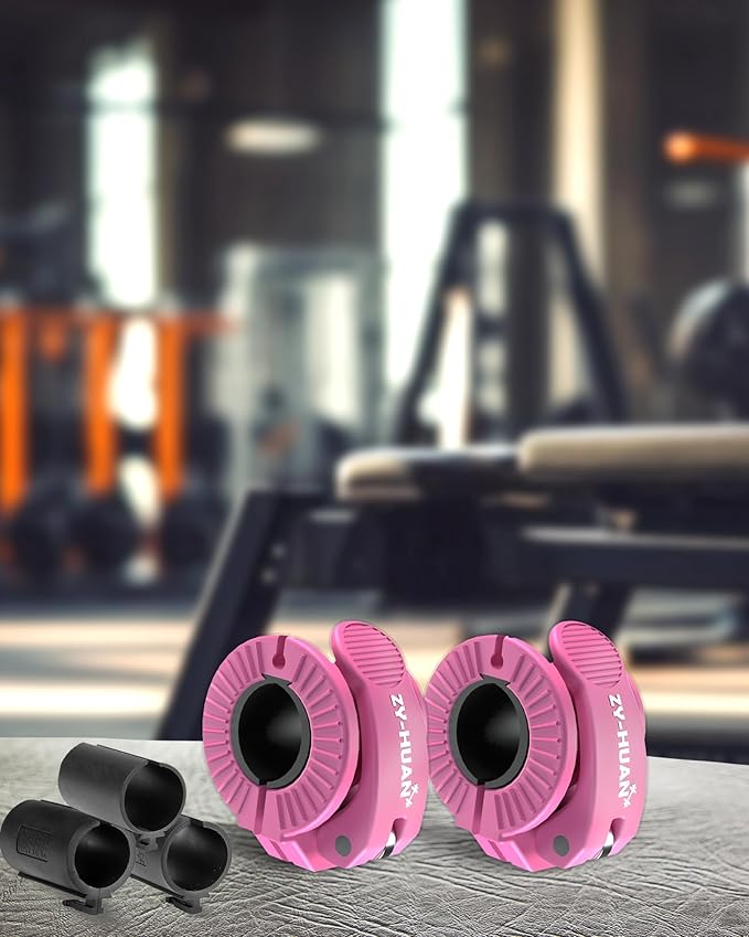 Pro Barbell Clips 1 inch Barbell Clamps 0.9-1.18inch Quick Release Weight Clips for Bars Multi-Size Adjustable Olympic Barbell Clamps
