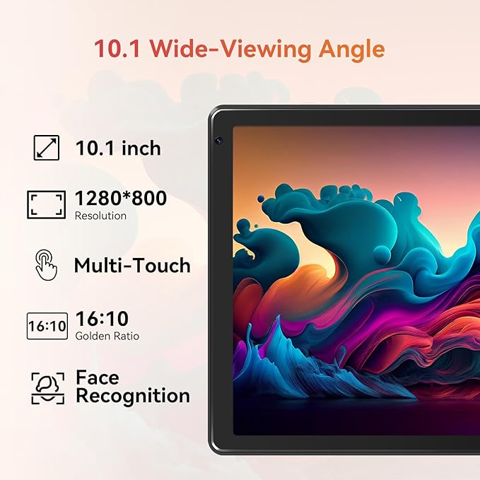 Tablet,10.1" Android 15 Tablet with Octa-core Processor 24GB RAM 128GB ROM HD IPS Touchscreen 8H Battery, Wi-Fi 6, BT 5.0, Dual Camera, Android 15 Tablets with Keyboard Mouse Stylus Case Headphone