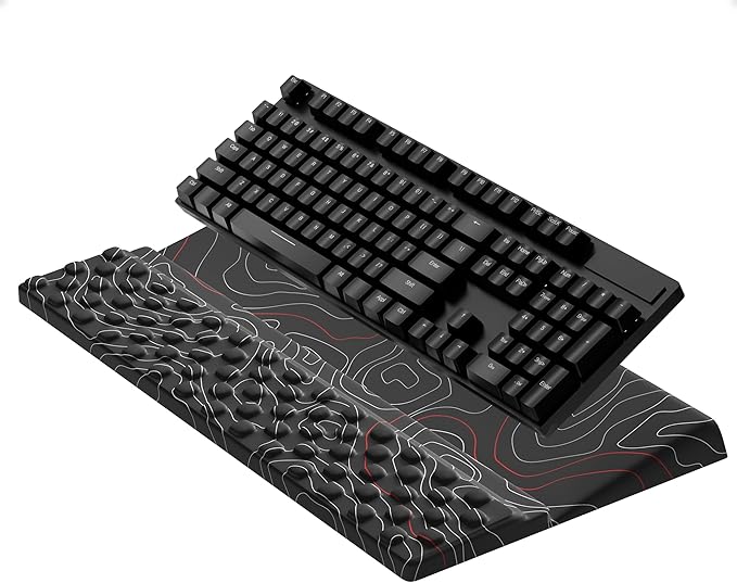 Ospelelf Tilt Keyboard Stand with Wrist Rest, Comfy Ergonomic Keyboard Riser Holder for Office Home
