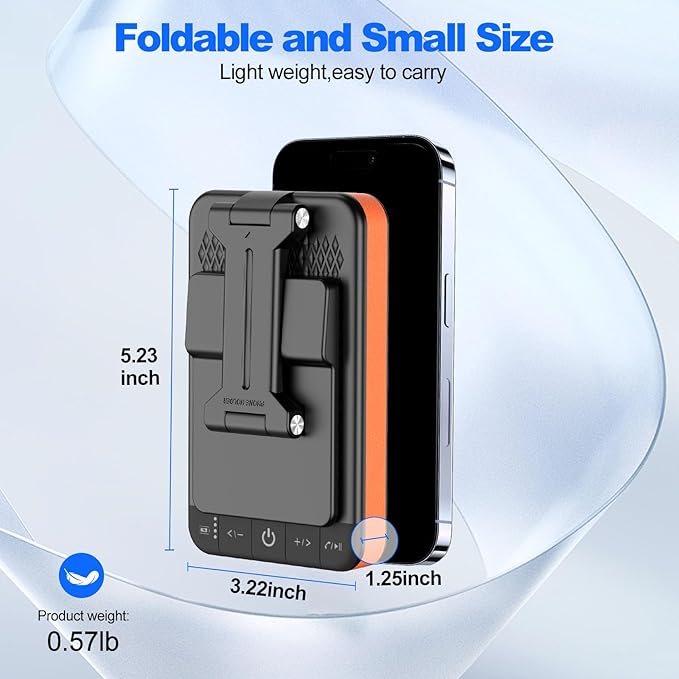 JTEMAN Bluetooth Speaker Phone Stand with Power Bank,Portable Foldable Charging Speaker Stand,Birthday Gifts for Men and Women Tech Gadgets