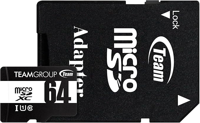 TEAMGROUP Micro 64GB x 10 Pack UHS-I U1 Class 10 SDHC SDXC Read Speed up to 100MB/s High Speed Flash Meomry Card with Adapter for Camera, Surveillance, Full HD Shooting TUSDX64GCL10U66
