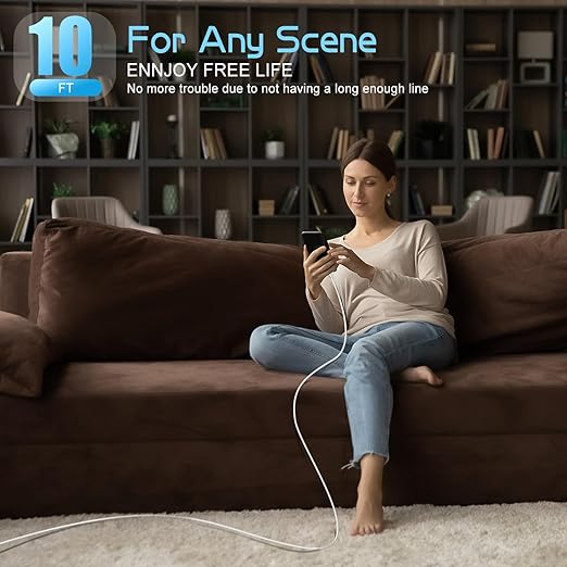 Dual Port A/C Charger for iPhone 16 15,Double A/C iPhone 16 15 Charger Fast Charging Block,2Pack Quick USB C Wall Chargers Adapter,10FT USB C Cable for iPhone 16/16 ProMax/16e/15 Plus/15 Pro,iPad Pro
