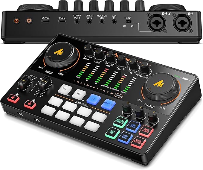 MAONO Podcast Equipment Bundle: Audio Interface mixer with Dual XLR Input for Podcast Streaming - MaonoCaster E2 Gen2