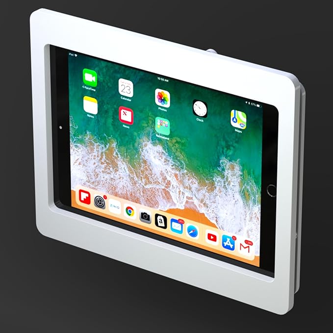 TABcare Anti-Theft Acrylic VESA Enclosure for Apple iPad 2/3/4 9.7" with Free Wall Mount Kit & 90-Degree Angle Charge Cable (iPad 2/3/4 9.7", Black)