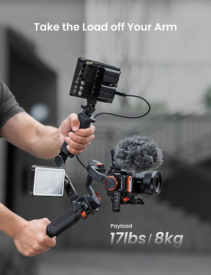 hohem Adjustable Sling Handgrip Gimbal Sling Handle for iSteady M7/iSteady M6/iSteady MT2, Ergonomic Grip for Low Angle Shots, L-Shaped Lever, BH-01